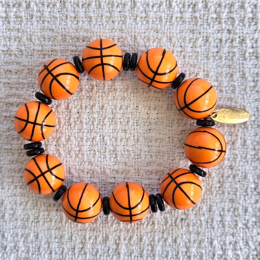 Basketball Beaded Bracelet By Plunder - NWOT